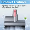 A close-up marketing image of a vacuum cleaner attachment, highlighting its features with text and illustrative bubbles. Produktbild-Vorschau