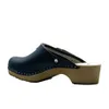Damen Holzclogs aus Echtleder Dunkelblau – Bequeme Produktbild-Vorschau 3