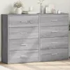 The Living Store Sideboards 2 Stk. Grau Sonoma 60x31x84 cm Produktbild-Vorschau 2