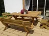 Massives Gartenmöbel-Set IM aus Holz – Tisch + 2 Bänke mit Produktbild-Vorschau 1
