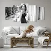 Bild auf Leinwand - Leinwandbild - 5 Teile - Frau Balkon Produktbild-Vorschau 6