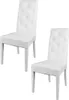 Two white dining chairs are shown against a white background. Voir les images du produit