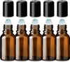 5x Braune Glasflasche 15 ml Roll On mit schwarzer Kappe Produktbild-Vorschau 1