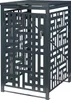 A dark grey metal bin enclosure with a decorative geometric pattern on the sides and front door. Náhľad obrázku produktu