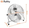 Ruhhy 27835 Ventilateur sur pied en métal, 3 vitesses, 130 Voir les images du produit 3
