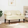 vidaXL Canapé Chesterfield Crème 120.5 x 65 x 75 cm Faux Voir les images du produit 3
