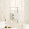 vidaXL Vešiak na uteráky biely 24x12x48 cm Oceľ Náhľad obrázku produktu 2