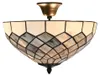 Clayre & Eef Deckenlampe Tiffany Ø 41x24 cm Grau Glas Produktbild-Vorschau 2