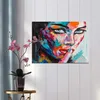 Visario Leinwandbild Buntes Frauengesicht 80x60 cm – Bild Produktbild-Vorschau 3