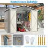 GIHAUVIA Metall Gerätehaus Grau 180 × 229,4 × 191 cm Produktbild-Vorschau 5