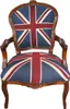 Casa Padrino Sedia da salone barocca Union Jack / Mogano Anteprima dell’immagine prodotto 1