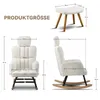 A collage showing dimensions of a rocking chair and a stool. Náhľad obrázku produktu