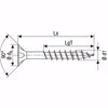A technical drawing of a screw with dimensions indicated. Podgląd zdjęcia produktu