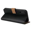 A black flip case for a smartphone, shown from the side with the cover open. Produktbild-Vorschau