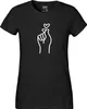 Huuraa Damen T-Shirt K-Pop Fingerherz Zeichen S Black Bio Produktbild-Vorschau 2