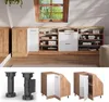 A collage of images showing a modular corner cabinet system and its components. Náhled obrázku produktu