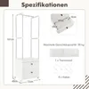 Věšák na oblečení COSTWAY se 2 zásuvkami, věšákem s Náhled obrázku produktu 3
