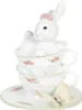 Clayre & Eef Figur Kaninchen 12x12x15 cm Weiß Polyresin Produktbild-Vorschau 2
