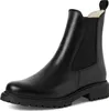 A black leather Chelsea boot on a white background. Produktbild-Vorschau
