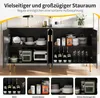 Credenza Sweiko nera (152 x 40 x 75 cm) con design a onda Anteprima dell’immagine prodotto 6