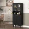 Hohes Bücherregal mit Tür aus gehärtetem Glas und Produktbild-Vorschau 13