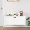 vidaXL Nástěnný botník bílý 100x35x38 cm Dřevěný materiál Náhled obrázku produktu 3