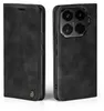 A black flip case for a smartphone, shown from two angles. Produktbild-Vorschau