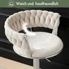 Barhocker 2er Set mit Samtsitz (Beigeweiß) | Barhocker Produktbild-Vorschau 5