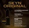A product image for SKYN Original condoms, featuring a condom illustration and descriptive text about its features. Náhľad obrázku produktu