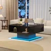 MODFU Table Basse Noir, 1 Espace de Rangement Caché, 1 Voir les images du produit 3
