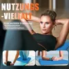 A woman is doing an exercise with her hands behind her head, and there are smaller images below showing people using balance pads for different exercises. Produktbild-Vorschau