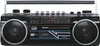 A black portable radio cassette recorder with two speakers and various controls. Anteprima dell’immagine prodotto