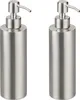 Relaxdays Zeepdispenser, 2 stuks, 300 ml, roestvrij staal, Productafbeelding-voorbeeld 1