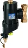 A black and brass water filter with a blue and white label. Anteprima dell’immagine prodotto
