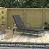vidaXL Sonnenliege mit Armlehnen Poly Rattan Grau Produktbild-Vorschau 6