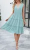 ASKSA Damen Sommerkleid Spitze V-Ausschnitt Ärmellos Produktbild-Vorschau 4