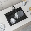 60x45cm Granitspüle Schwarz Küchenspüle Siphon Einbauspüle Produktbild-Vorschau 7