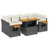 vidaXL 7-tlg. Garten-Sofagarnitur mit Kissen Schwarz Poly Produktbild-Vorschau 1