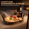Couchbar für Wein Eiche mit 4 Glasschalen - Getränkehalter Produktbild-Vorschau 3