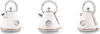Three views of a white electric kettle with rose gold accents and a thermometer. Produktbild-Vorschau