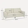 HOMCOM 3-Sitzer Sofa, Couch mit Armlehnen, Rückenkissen, Produktbild-Vorschau 3