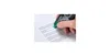 A hand using a correction tape dispenser on a document. Produktbild-Vorschau