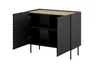 Kommode Onda Wohnzimmerschrank 98X85X45 Cm Mdf Schwarz Matt Produktbild-Vorschau 2