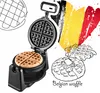 A collage featuring a waffle maker, waffles, and the Belgian flag colors. Podgląd zdjęcia produktu