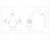 Technical drawings of a faucet with dimensions. Anteprima dell’immagine prodotto