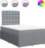 vidaXL Boxspringbett mit Matratze Hellgrau 120x200 cm Stoff Produktbild-Vorschau 1