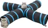 vidaXL Katzentunnel 4-Wege Schwarz und Blau 25 cm Polyester Produktbild-Vorschau 1