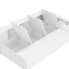 A white bed frame with multiple storage compartments open, showing the interior. Náhľad obrázku produktu