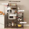 HOMCOM Küchenregal, Standregal mit 2 Steckdosen, 5 S-Haken, Produktbild-Vorschau 6