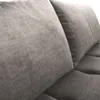A close-up view of a gray fabric sofa. Produktbild-Vorschau